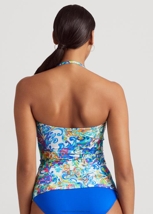 tankini bandeau con estampado de cachemira y parte delantera retorcida mujer multi Ralph Lauren 2XR2V4164