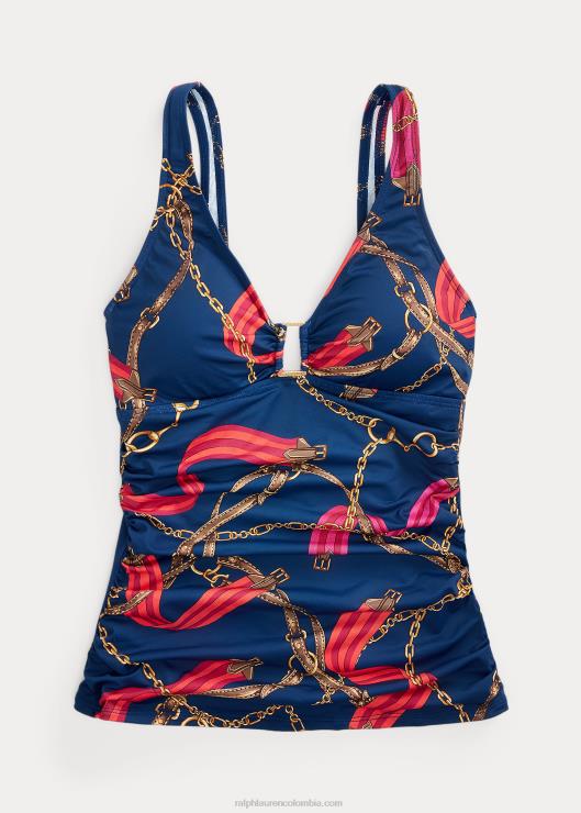 tankini fruncido con estampado y anilla en la parte delantera mujer multi Ralph Lauren 2XR2V9455