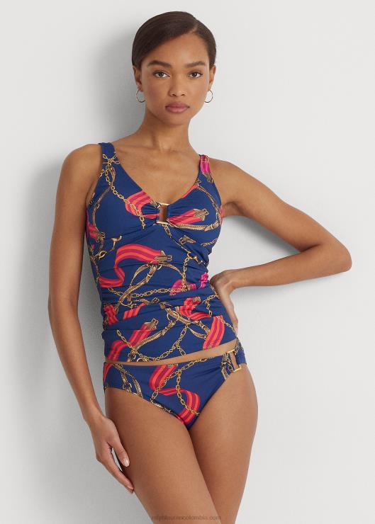 tankini fruncido con estampado y anilla en la parte delantera mujer multi Ralph Lauren 2XR2V9455