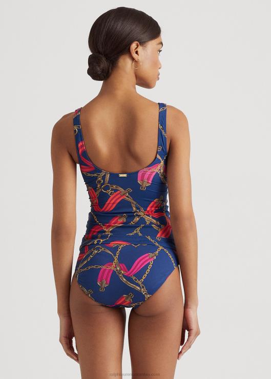 tankini fruncido con estampado y anilla en la parte delantera mujer multi Ralph Lauren 2XR2V9455