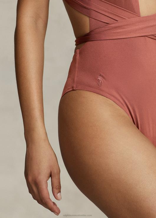 traje de baño de una pieza con escote pronunciado mujer tierra de siena Ralph Lauren 2XR2V3143