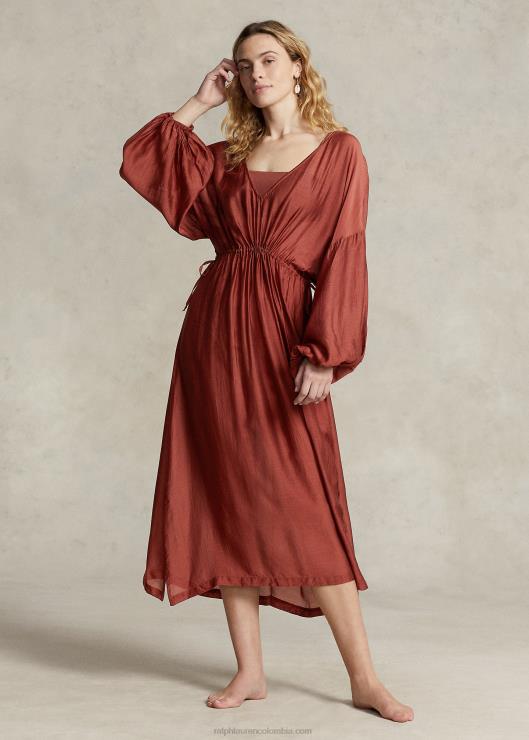 vestido con manga de blusón mujer tierra de siena Ralph Lauren 2XR2V3142