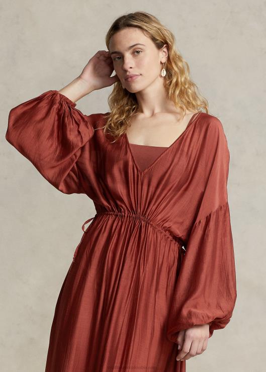 vestido con manga de blusón mujer tierra de siena Ralph Lauren 2XR2V3142