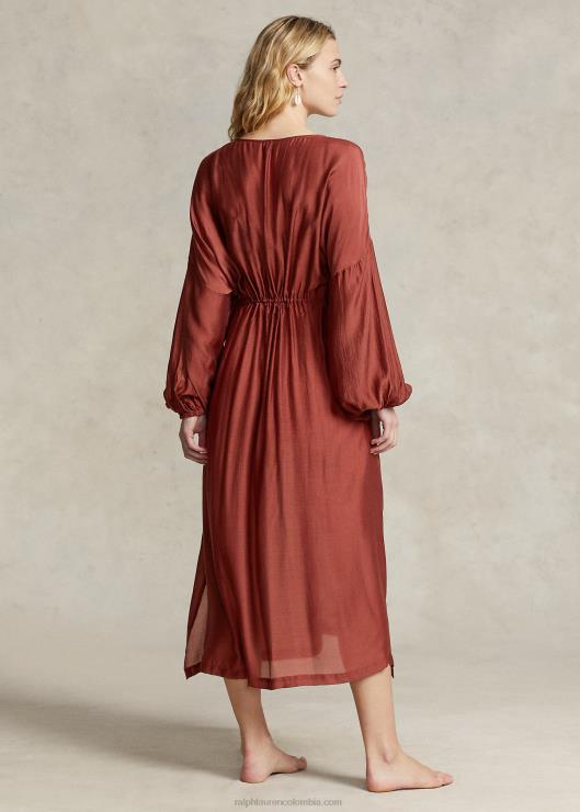 vestido con manga de blusón mujer tierra de siena Ralph Lauren 2XR2V3142