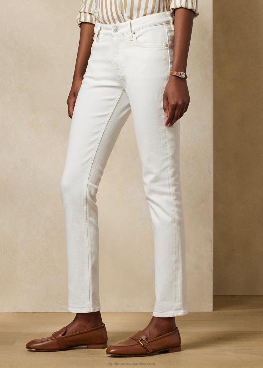 160 jeans ajustados mujer enjuagado blanco Ralph Lauren 2XR2V9354