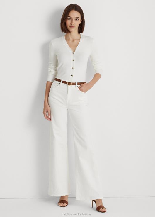 jeans acampanados de tiro alto mujer lavado blanco Ralph Lauren 2XR2V9448