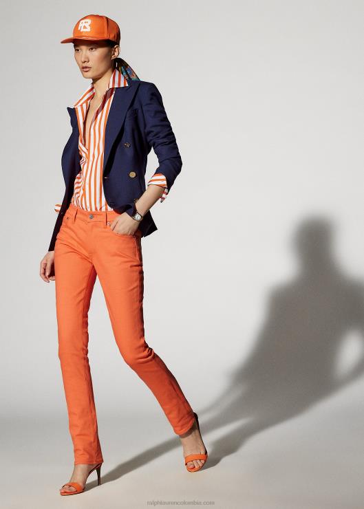 jeans ajustados 160 mujer amapola naranja Ralph Lauren 2XR2V3495