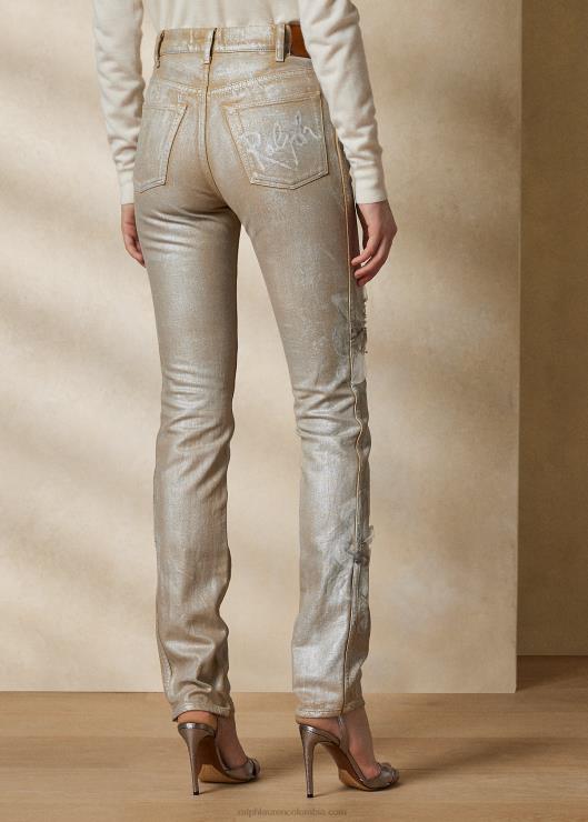 jeans ajustados 160 mujer flores plateadas recubiertas Ralph Lauren 2XR2V3549