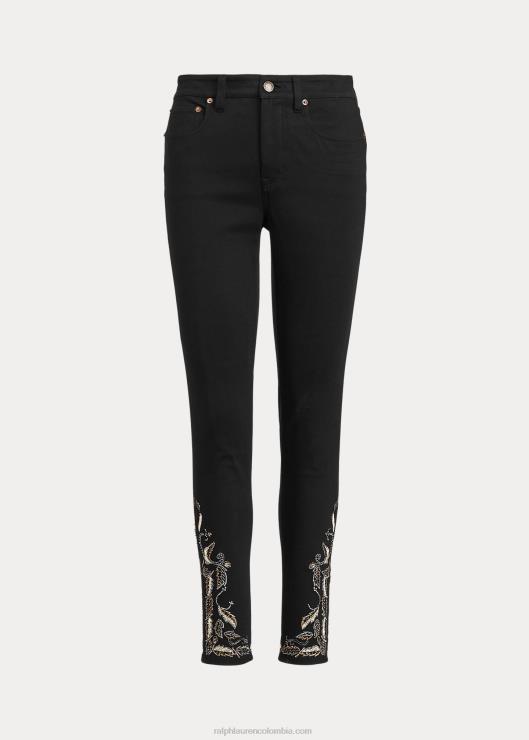 jeans ajustados al tobillo con tiro alto y bordado mujerRalph Lauren 2XR2V9590