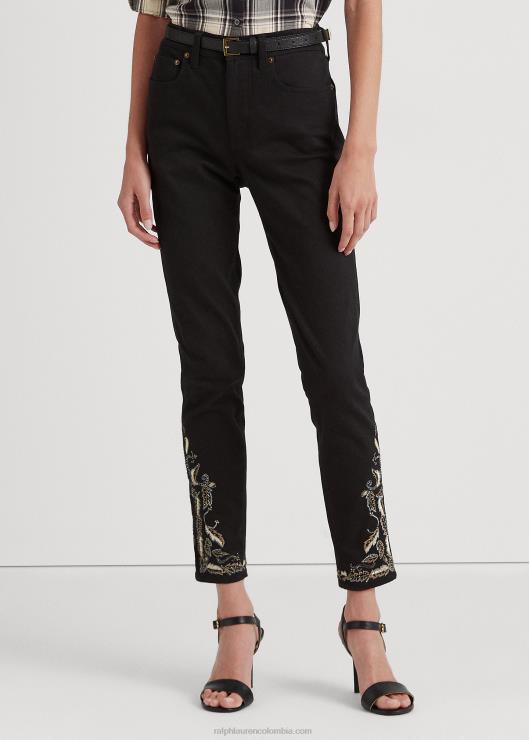 jeans ajustados al tobillo con tiro alto y bordado mujerRalph Lauren 2XR2V9590