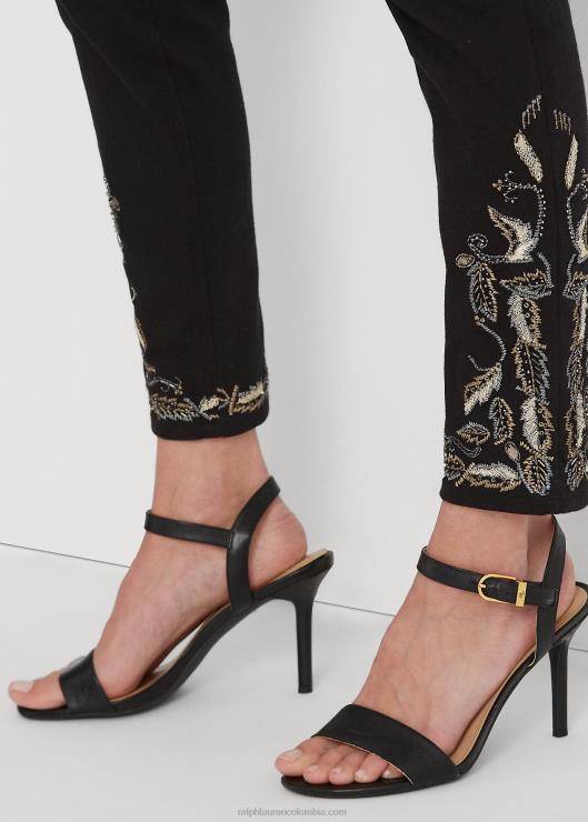 jeans ajustados al tobillo con tiro alto y bordado mujerRalph Lauren 2XR2V9590