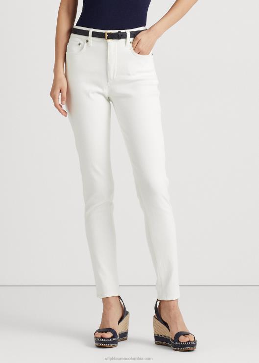 jeans ajustados con tiro alto mujer lavado blanco Ralph Lauren 2XR2V4391
