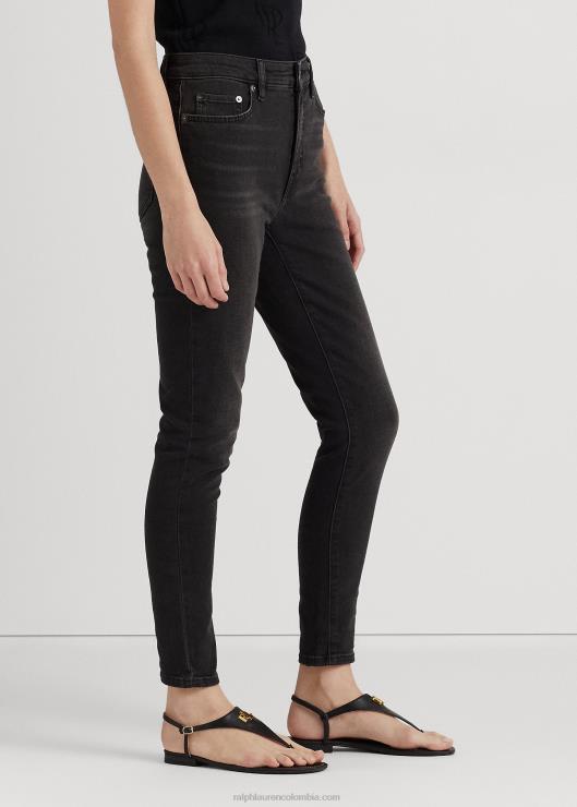 jeans ajustados con tiro alto mujer lavado imperio negro Ralph Lauren 2XR2V4195