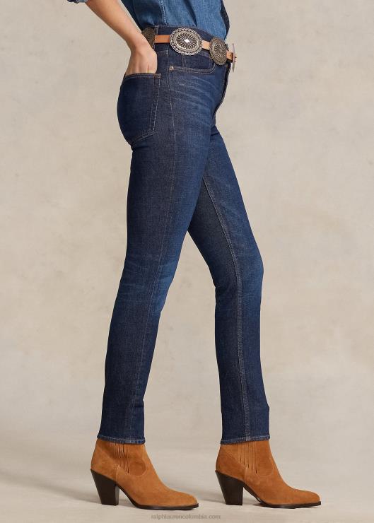 jeans ajustados de tiro alto mujer lavado de celebridades Ralph Lauren 2XR2V3149