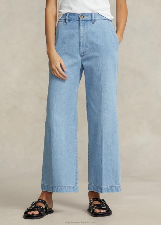jeans capri de tiro alto y pernera ancha mujer lavado geffen Ralph Lauren 2XR2V2951