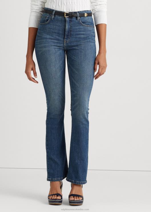 jeans con tiro alto mujer lavado de pastizales Ralph Lauren 2XR2V4175