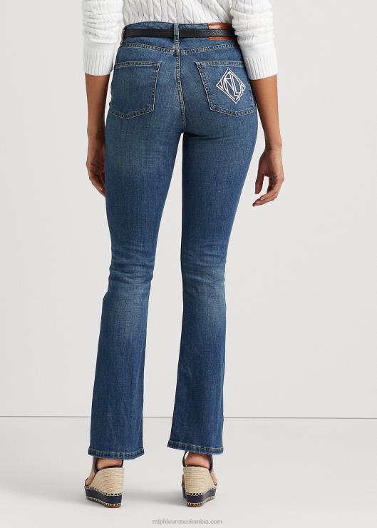 jeans con tiro alto mujer lavado de pastizales Ralph Lauren 2XR2V4175