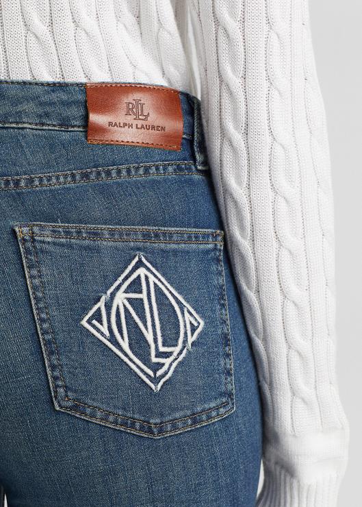 jeans con tiro alto mujer lavado de pastizales Ralph Lauren 2XR2V4175