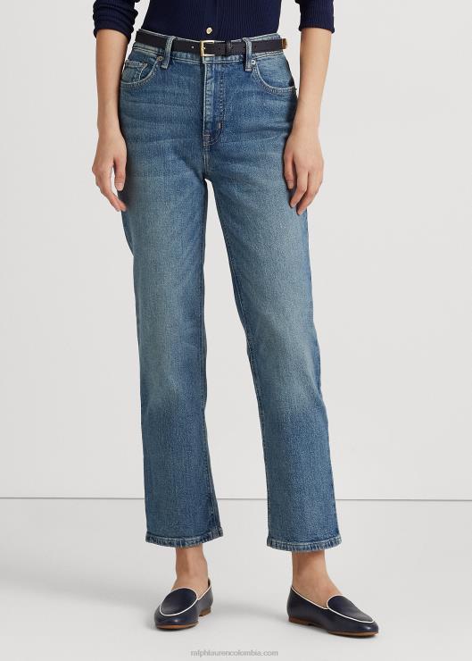 jeans rectos con tiro alto mujer lavado de pastizales Ralph Lauren 2XR2V9446