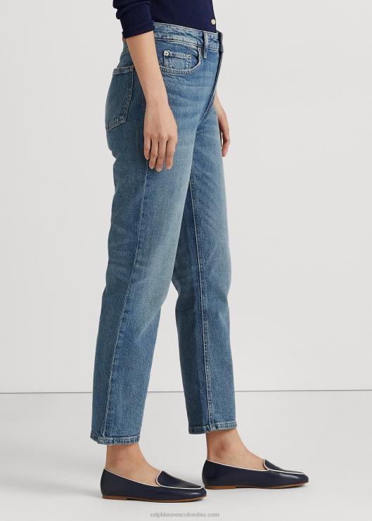 jeans rectos con tiro alto mujer lavado de pastizales Ralph Lauren 2XR2V9446