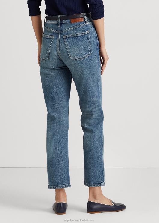 jeans rectos con tiro alto mujer lavado de pastizales Ralph Lauren 2XR2V9446