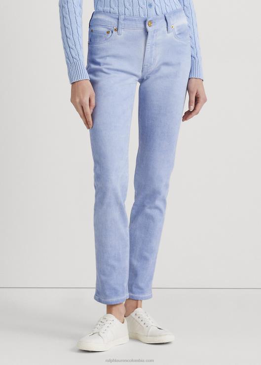 jeans rectos revestidos de talle medio mujer lavado azul guijarro Ralph Lauren 2XR2V4369