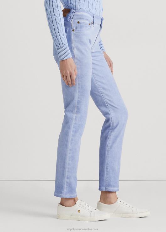 jeans rectos revestidos de talle medio mujer lavado azul guijarro Ralph Lauren 2XR2V4369