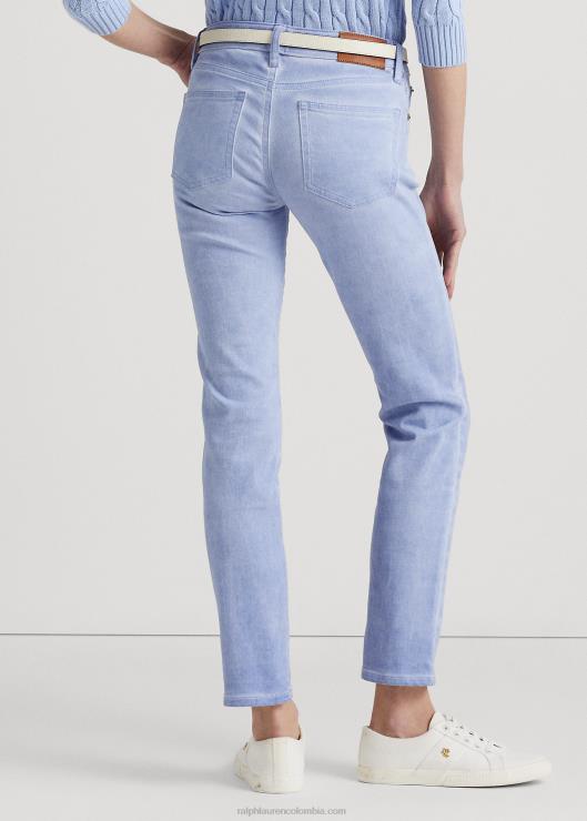 jeans rectos revestidos de talle medio mujer lavado azul guijarro Ralph Lauren 2XR2V4369