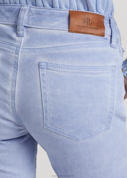 jeans rectos revestidos de talle medio mujer lavado azul guijarro Ralph Lauren 2XR2V4369