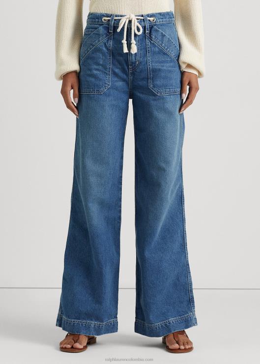 vaqueros anchos mujer lavado de pastizales Ralph Lauren 2XR2V9548