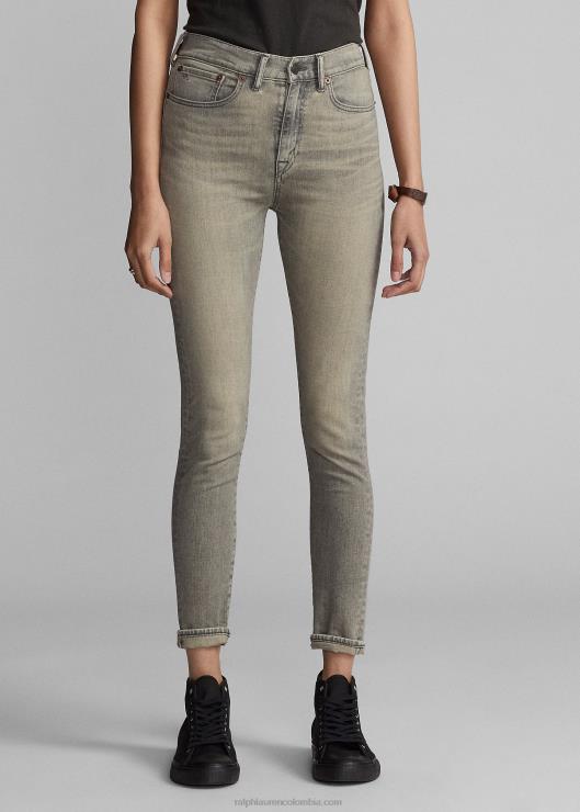 vaqueros grises desgastados muy ajustados y elásticos mujer lavado gris envejecido Ralph Lauren 2XR2V3670