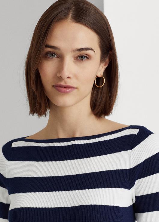 vestido a rayas en mezcla de algodón mujerRalph Lauren 2XR2V9545