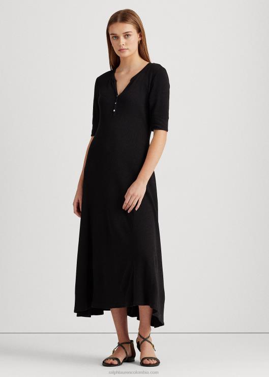 vestido ajustado de algodón mujer negro Ralph Lauren 2XR2V4485