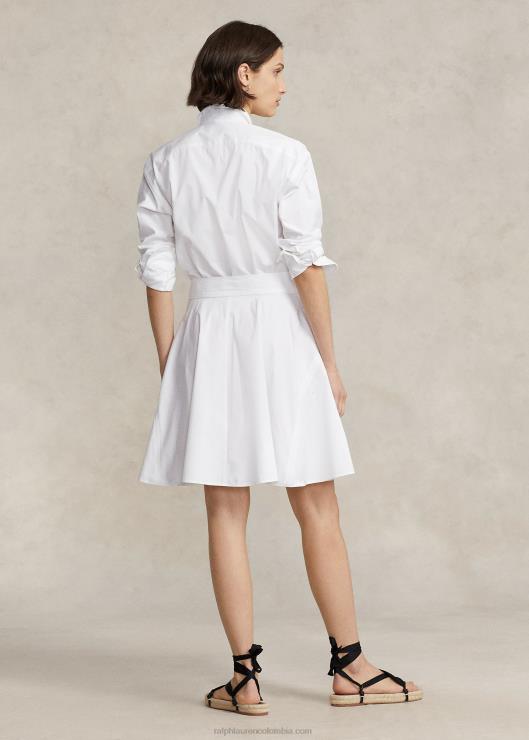 vestido camisero de algodón con paneles mujer blanco Ralph Lauren 2XR2V2922