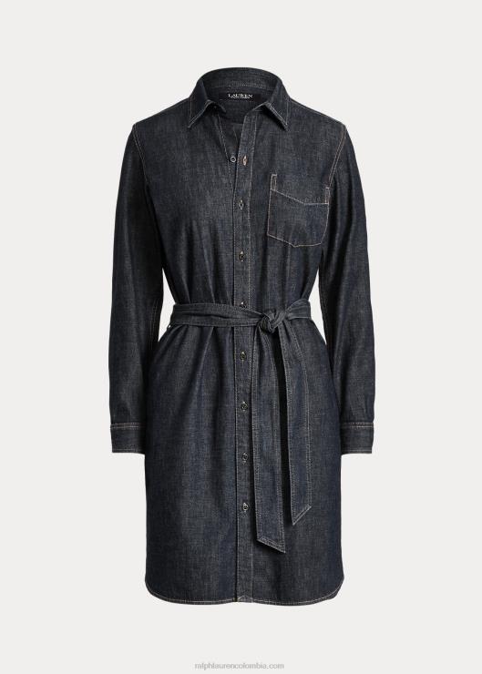 vestido camisero de mezclilla con cinturón mujer lavado de enjuague puro Ralph Lauren 2XR2V4436