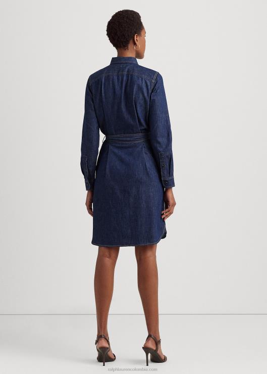 vestido camisero de mezclilla con cinturón mujer lavado de enjuague puro Ralph Lauren 2XR2V4436