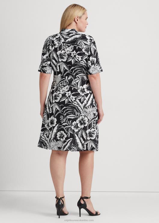 vestido camisero floral con lazo en la parte delantera mujer blanco negro Ralph Lauren 2XR2V4560