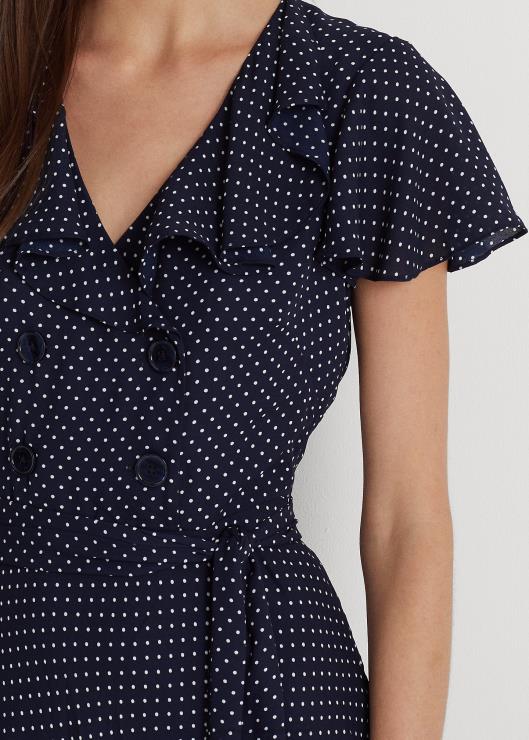 vestido con cinturón y lunares de georgette mujerRalph Lauren 2XR2V9570