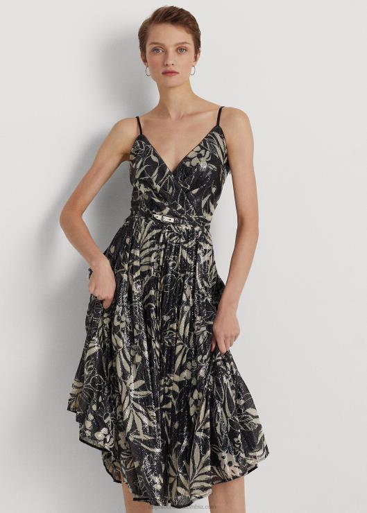 vestido de cóctel con estampado de lentejuelas mujer negro/tostado Ralph Lauren 2XR2V9534