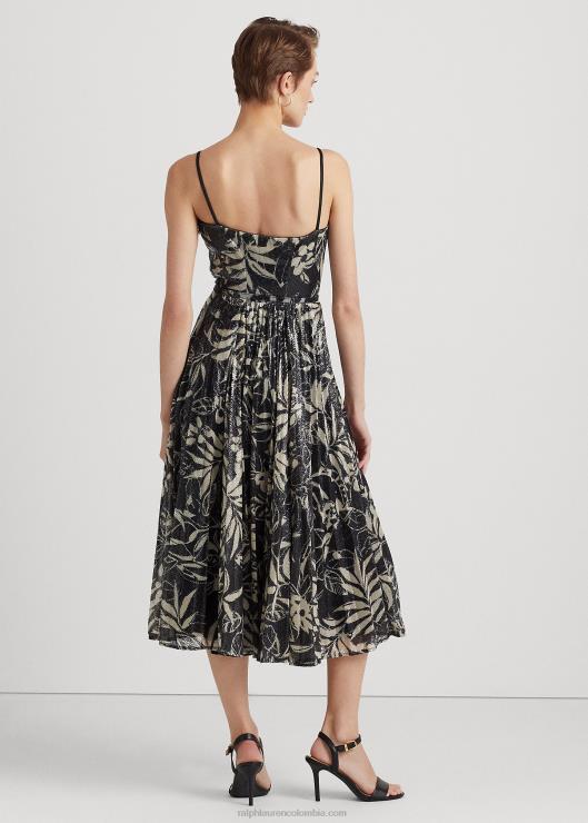 vestido de cóctel con estampado de lentejuelas mujer negro/tostado Ralph Lauren 2XR2V9534