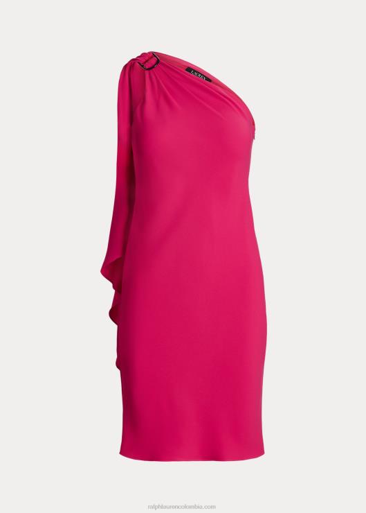 vestido de cóctel de georgette con un solo hombro mujer deporte rosa Ralph Lauren 2XR2V3900