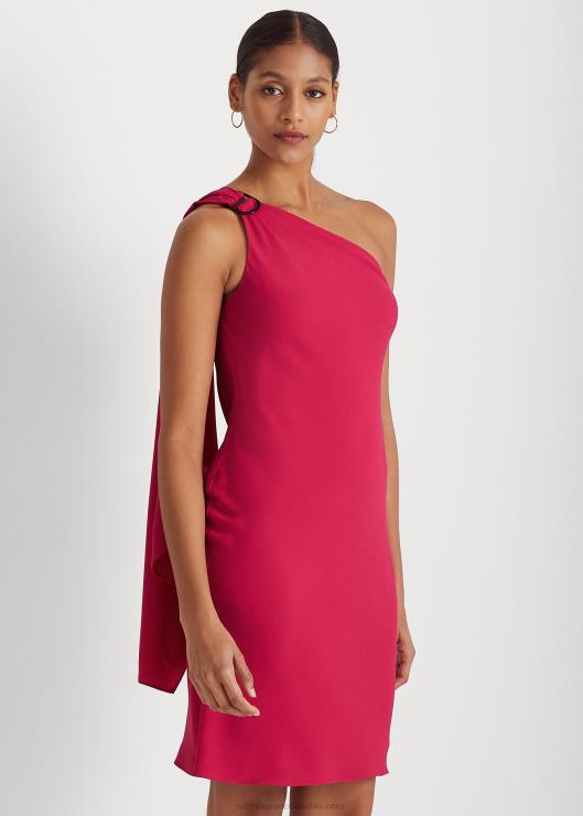 vestido de cóctel de georgette con un solo hombro mujer deporte rosa Ralph Lauren 2XR2V3900