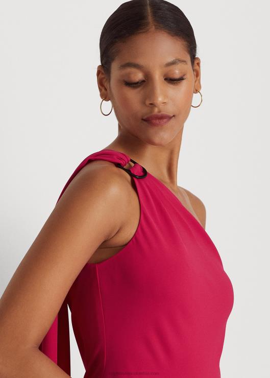 vestido de cóctel de georgette con un solo hombro mujer deporte rosa Ralph Lauren 2XR2V3900