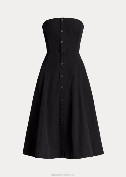 vestido de cóctel sin tirantes de algodón kooper mujer negro Ralph Lauren 2XR2V9293