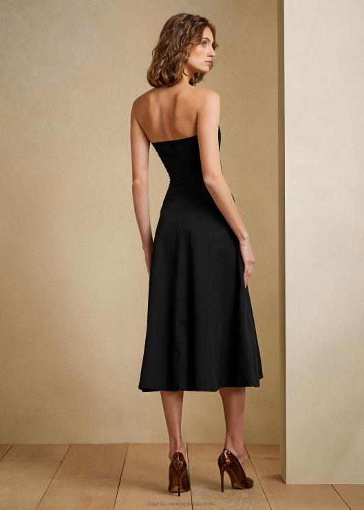 vestido de cóctel sin tirantes de algodón kooper mujer negro Ralph Lauren 2XR2V9293