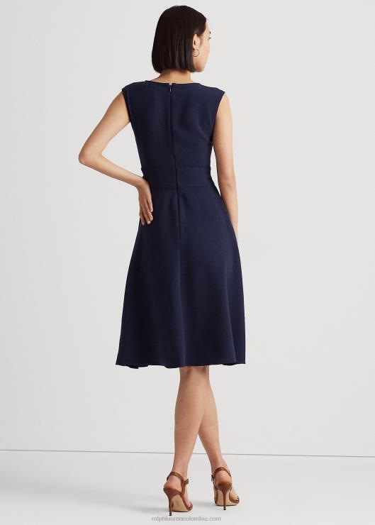 vestido de crepé con ribete de hebilla mujerRalph Lauren 2XR2V4840