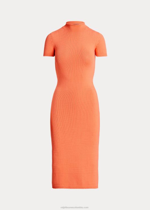 vestido de día de suéter de manga corta con cuello vuelto mujer melón Ralph Lauren 2XR2V9313