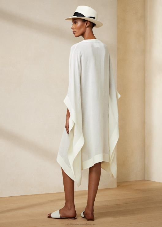 vestido de día gaelle de gasa de lino mujer crema de lujo Ralph Lauren 2XR2V9310