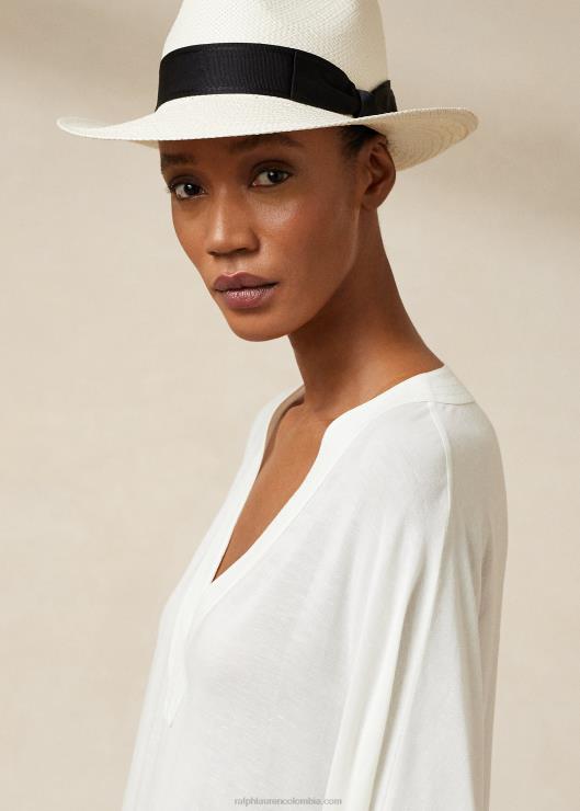 vestido de día gaelle de gasa de lino mujer crema de lujo Ralph Lauren 2XR2V9310