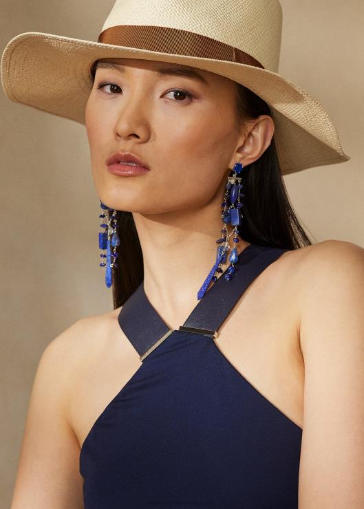 vestido de día halter jersey jinett mujer marina de lujo Ralph Lauren 2XR2V3499